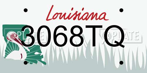 3068TQ Louisiana License Plate
