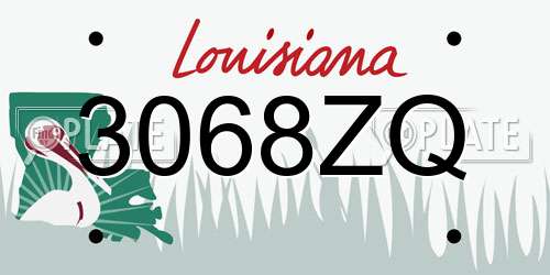 3068ZQ Louisiana License Plate