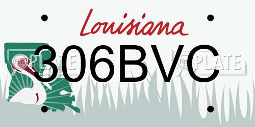306BVC Louisiana License Plate