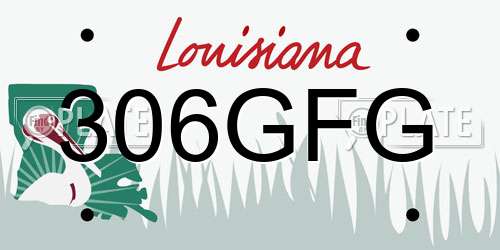 306GFG Louisiana License Plate