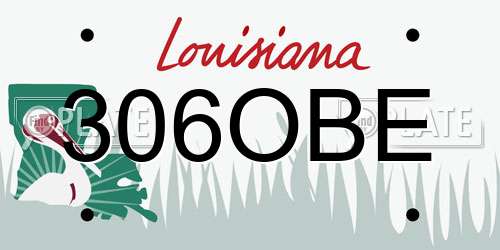306OBE Louisiana License Plate