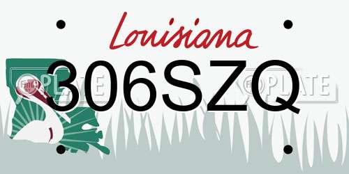306SZQ Louisiana License Plate