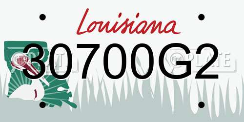30700G2 Louisiana License Plate
