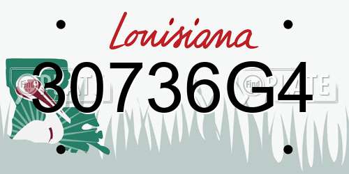 30736G4 Louisiana License Plate