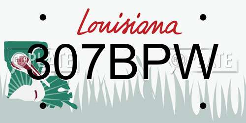 307BPW Louisiana License Plate