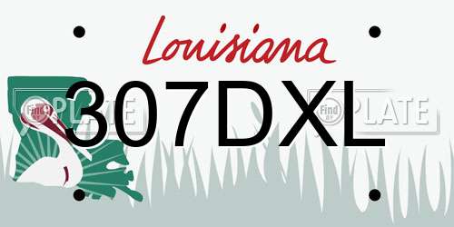 307DXL Louisiana License Plate