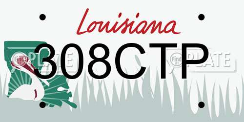 308CTP Louisiana License Plate