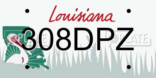 308DPZ Louisiana License Plate