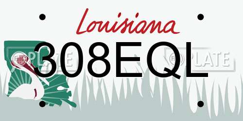 308EQL Louisiana License Plate