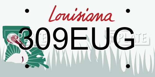 309EUG Louisiana License Plate