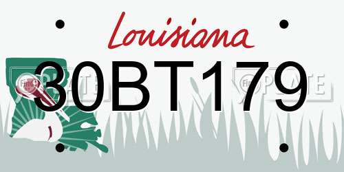30BT179 Louisiana License Plate