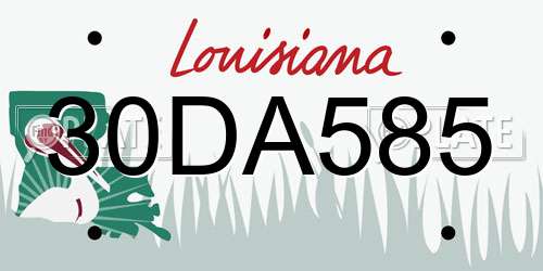 30DA585 Louisiana License Plate