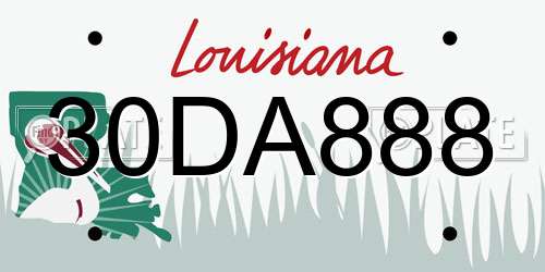 30DA888 Louisiana License Plate