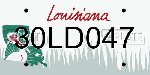 30LD047 Louisiana License Plate
