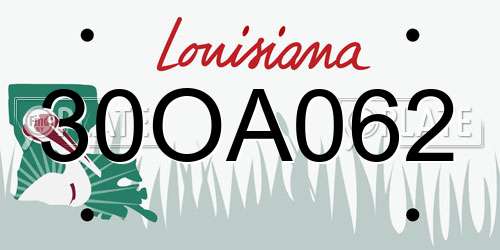 30OA062 Louisiana License Plate