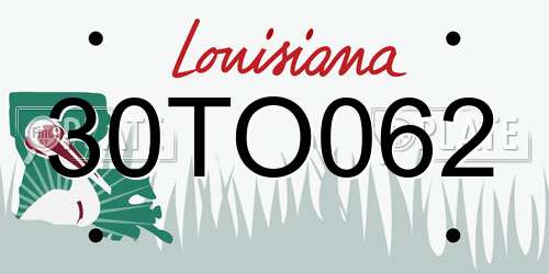 30TO062 Louisiana License Plate