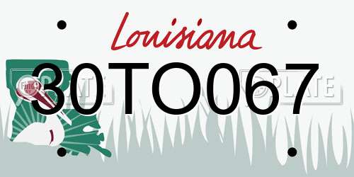 30TO067 Louisiana License Plate