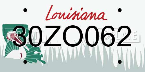 30ZO062 Louisiana License Plate