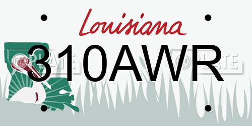 310AWR Louisiana License Plate