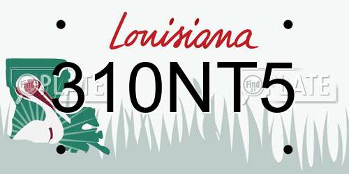 310NT5 Louisiana License Plate