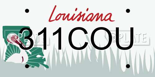 311COU Louisiana License Plate