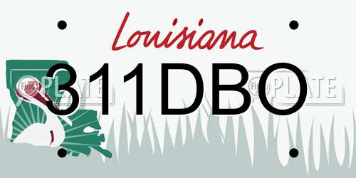 311DBO Louisiana License Plate