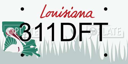 311DFT Louisiana License Plate