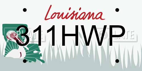 311HWP Louisiana License Plate