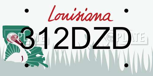 312DZD Louisiana License Plate