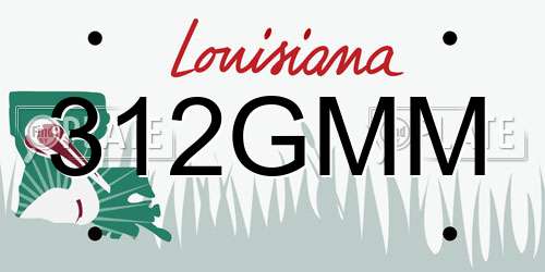 312GMM Louisiana License Plate