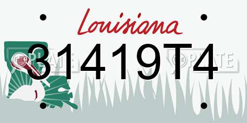 31419T4 Louisiana License Plate