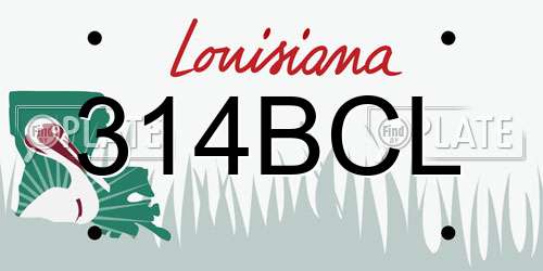 314BCL Louisiana License Plate