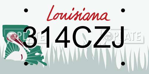 314CZJ Louisiana License Plate