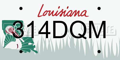 314DQM Louisiana License Plate