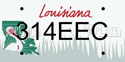 314EEC Louisiana License Plate