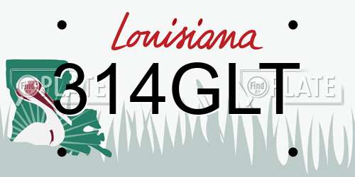 314GLT Louisiana License Plate
