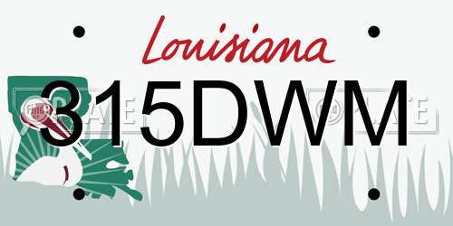 315DWM Louisiana License Plate