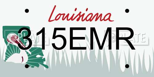 315EMR Louisiana License Plate