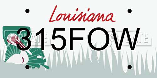 315FOW Louisiana License Plate