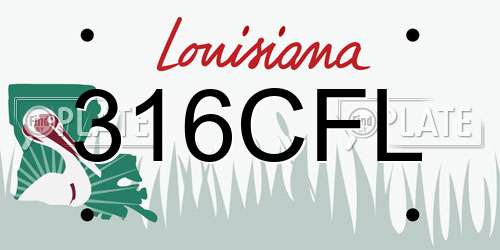 316CFL Louisiana License Plate