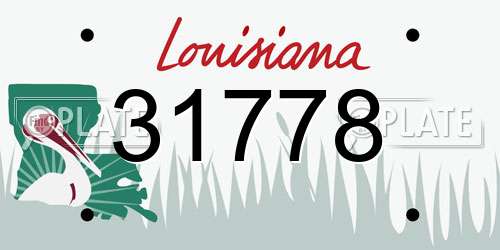 31778 Louisiana License Plate