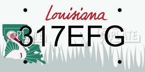 317EFG Louisiana License Plate