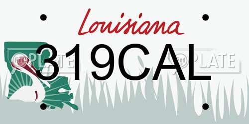 319CAL Louisiana License Plate