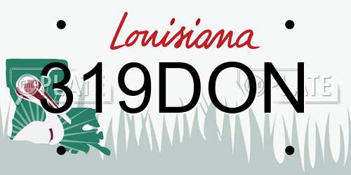 319DON Louisiana License Plate