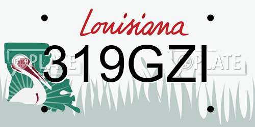 319GZI Louisiana License Plate