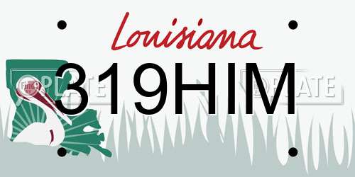 319HIM Louisiana License Plate