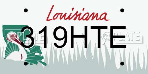 319HTE Louisiana License Plate