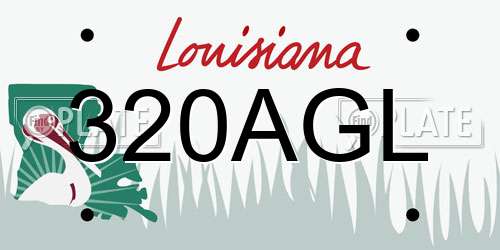 320AGL Louisiana License Plate