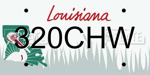 320CHW Louisiana License Plate