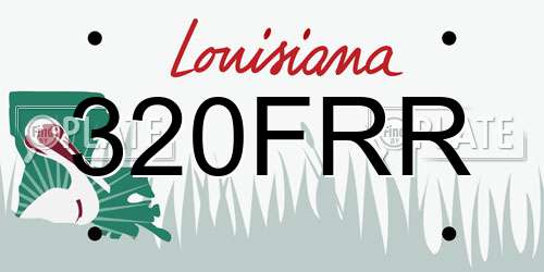320FRR Louisiana License Plate